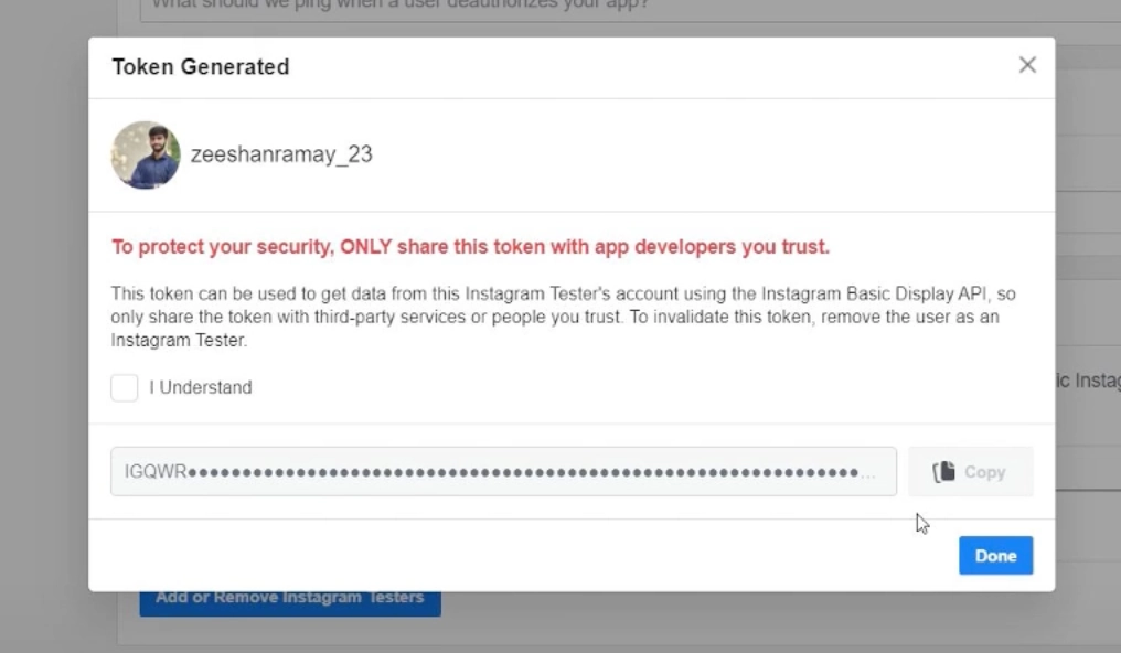 Log in to your Instagram account again and allow all requested permissions